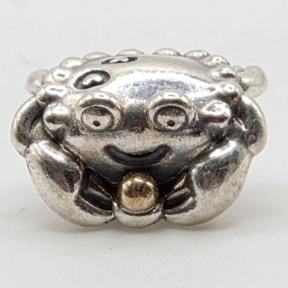 Pandora Sterling Silver 14K Gold Happy Crab Charm ALE 925 Retired 791135